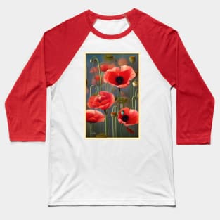 Pretty flower painting of poppies Baseball T-Shirt